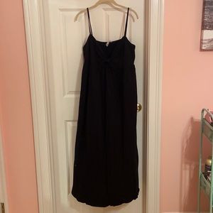 Cotton maxi dress with bow detail